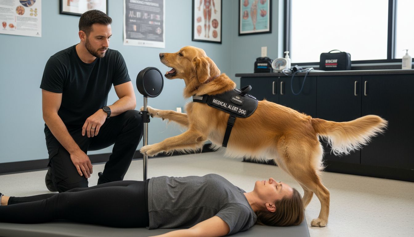 service dog training session