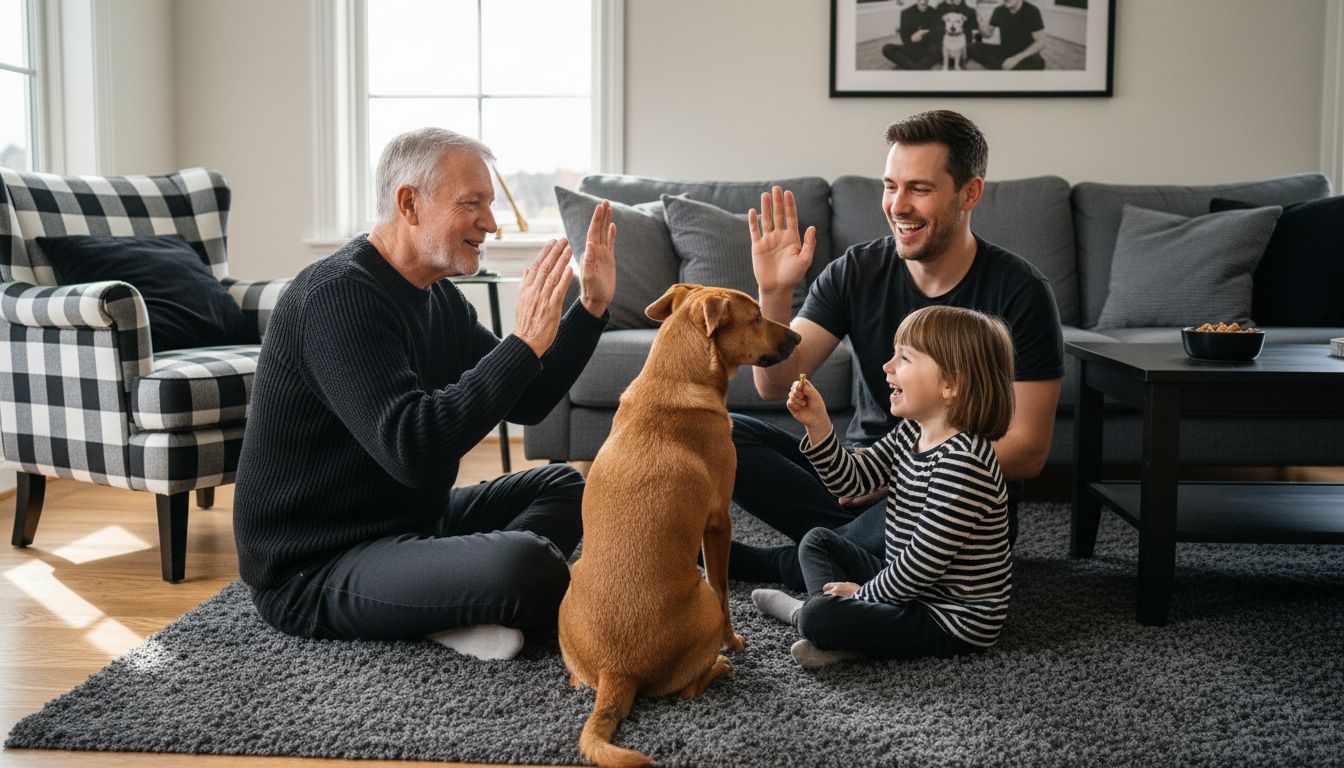dog command training family