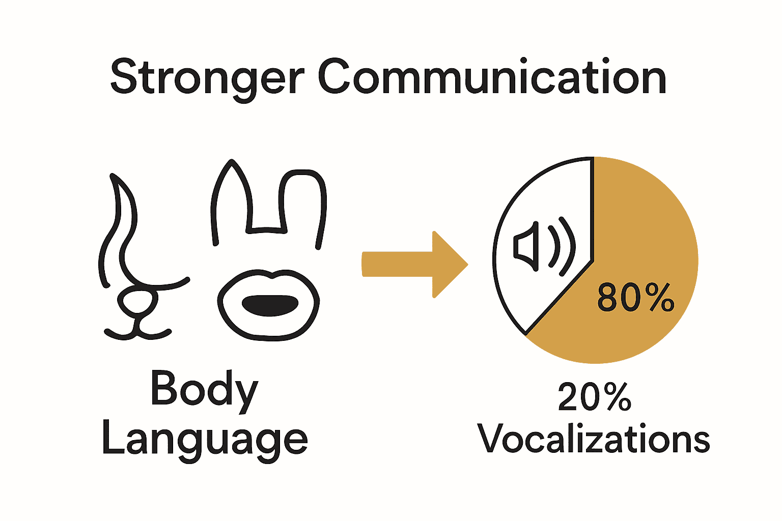 Infographic comparing dog body language versus vocalizations