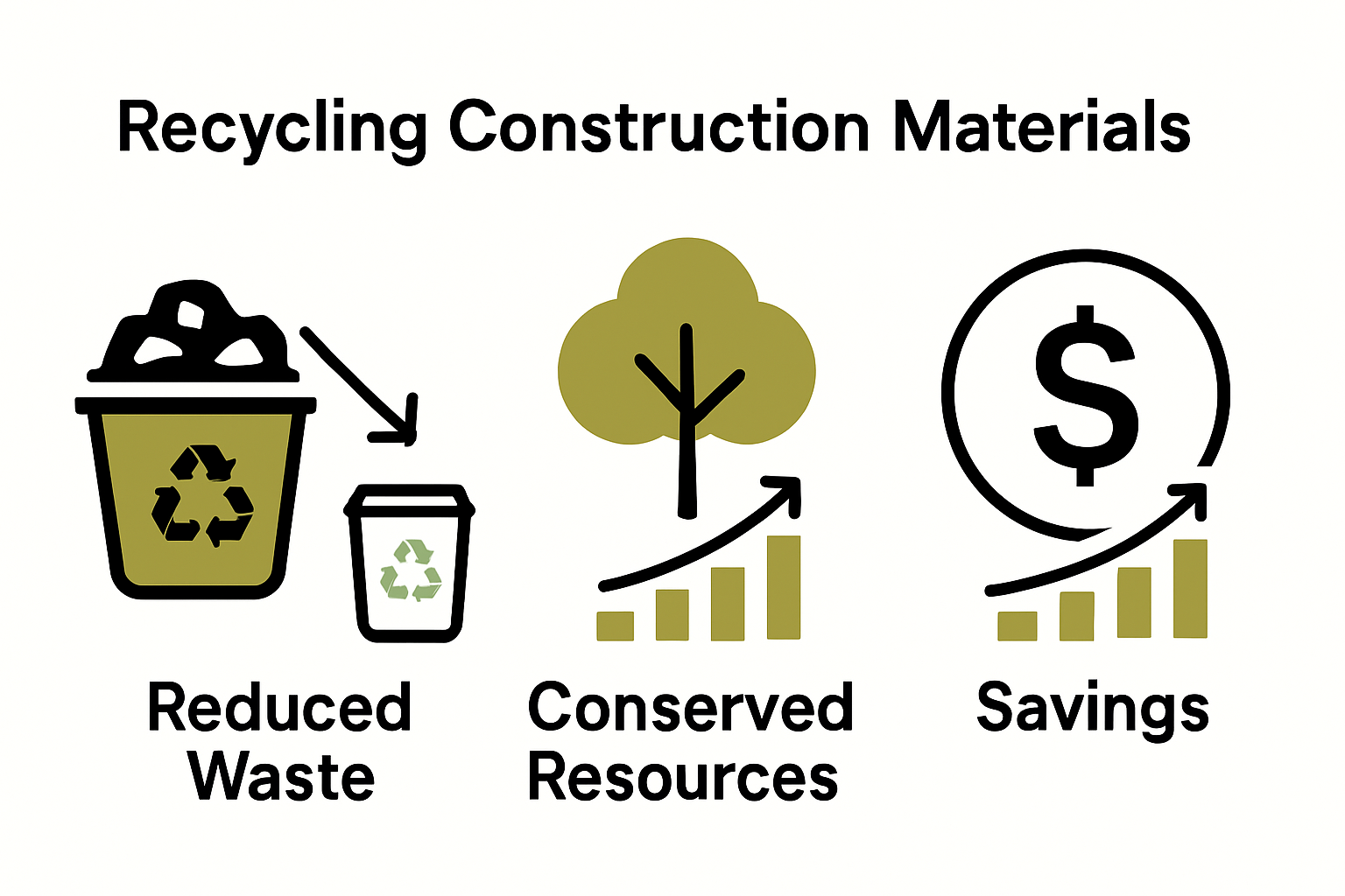 Construction recycling benefits infographic
