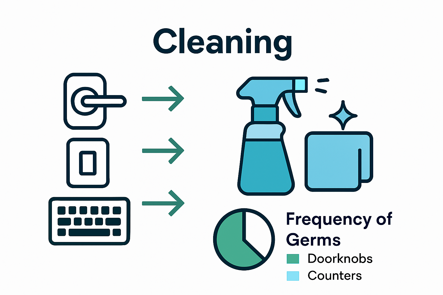 Infographic of high-touch cleaning targets