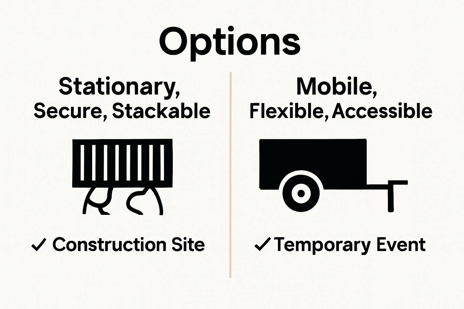 Infographic comparing containers and trailers