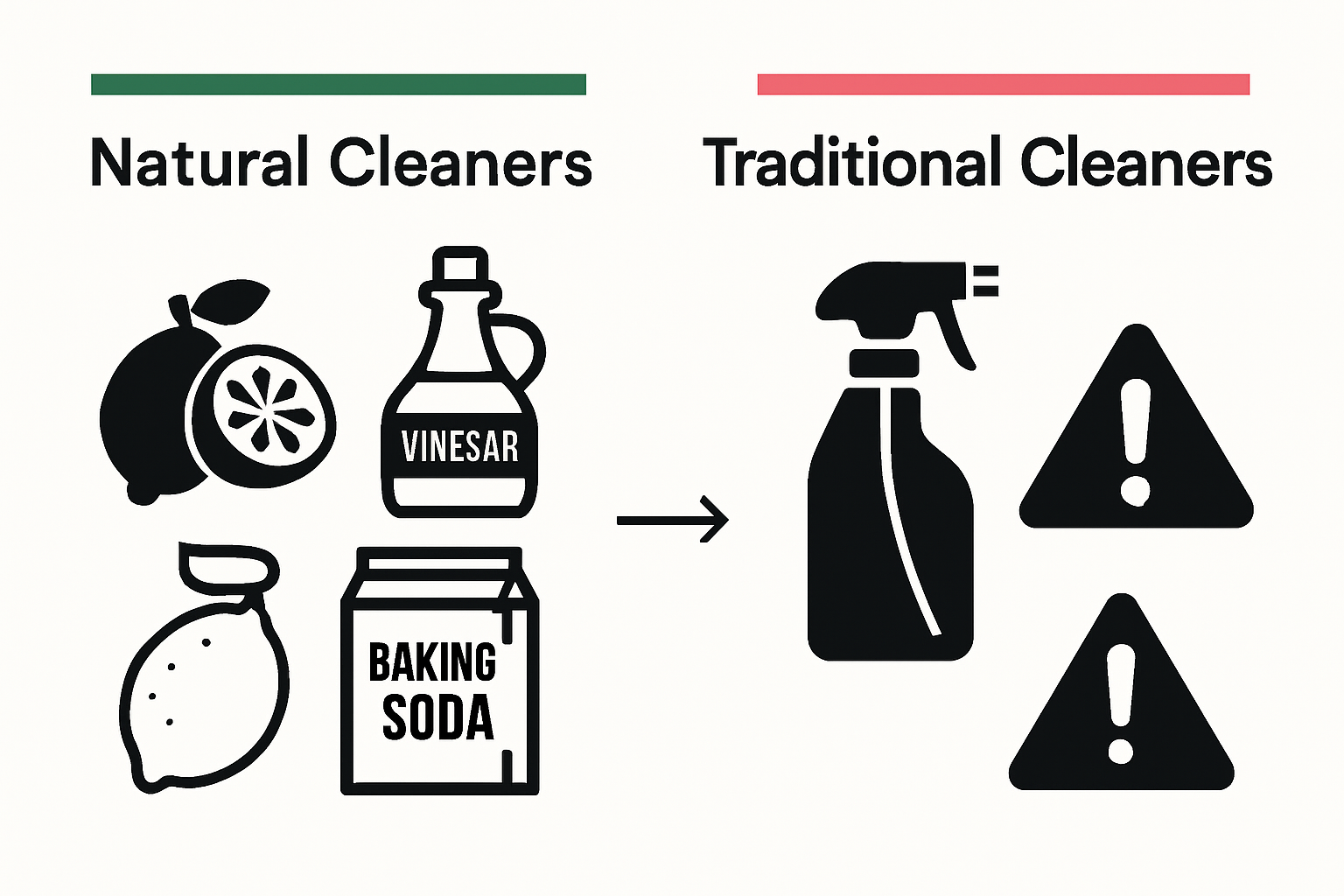 Compare natural and traditional cleaning products