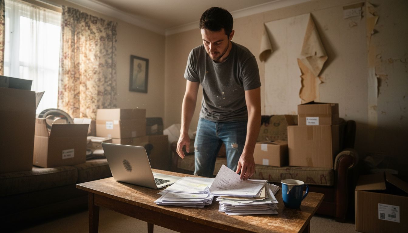 Homeowner reviewing renovation loan paperwork