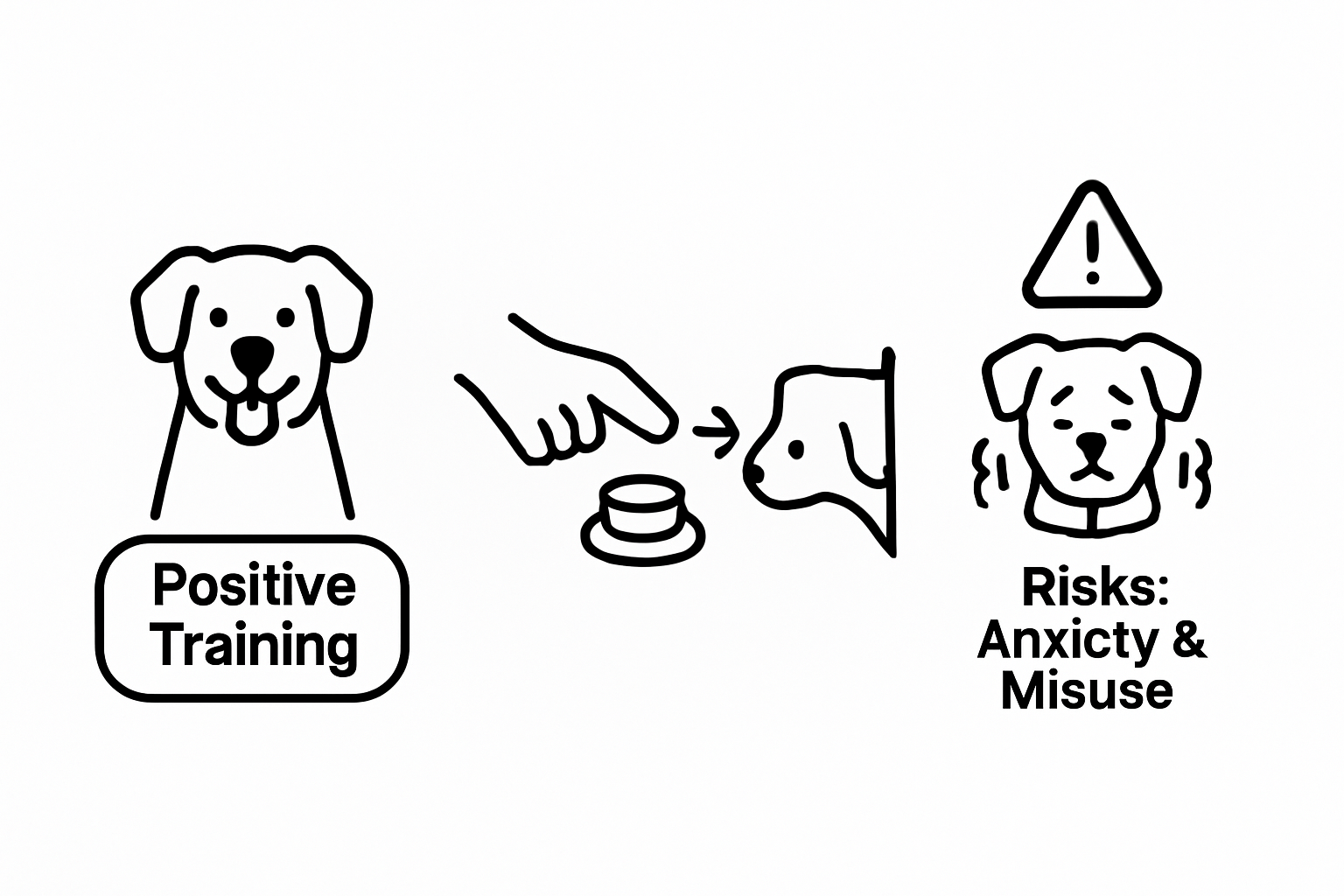Infographic comparing dog tech benefits and risks