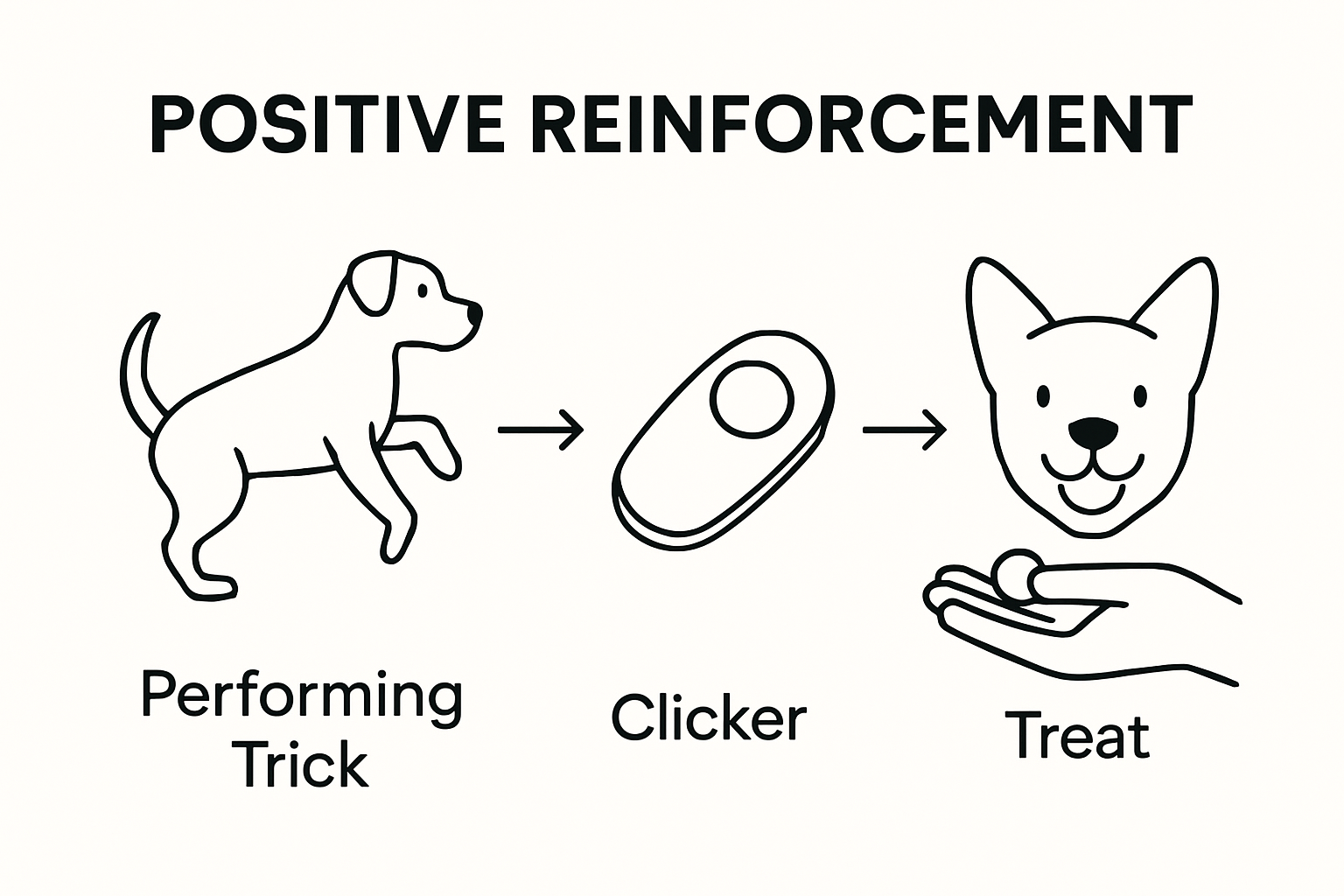 Steps of positive reinforcement for dogs