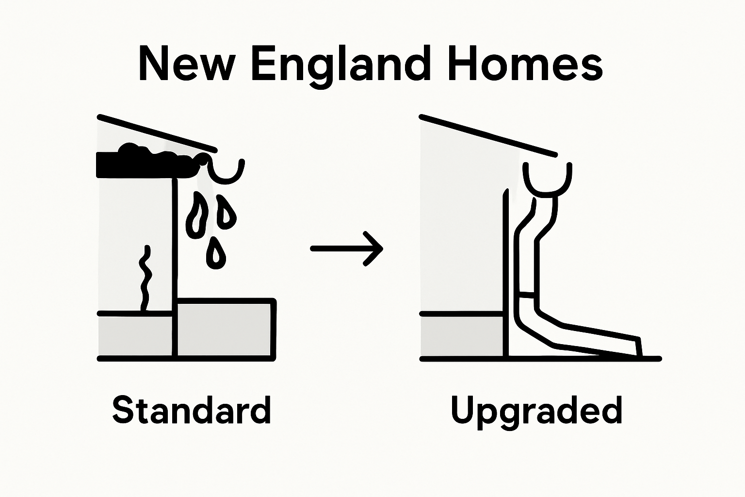 Infographic comparing standard and upgraded drainage