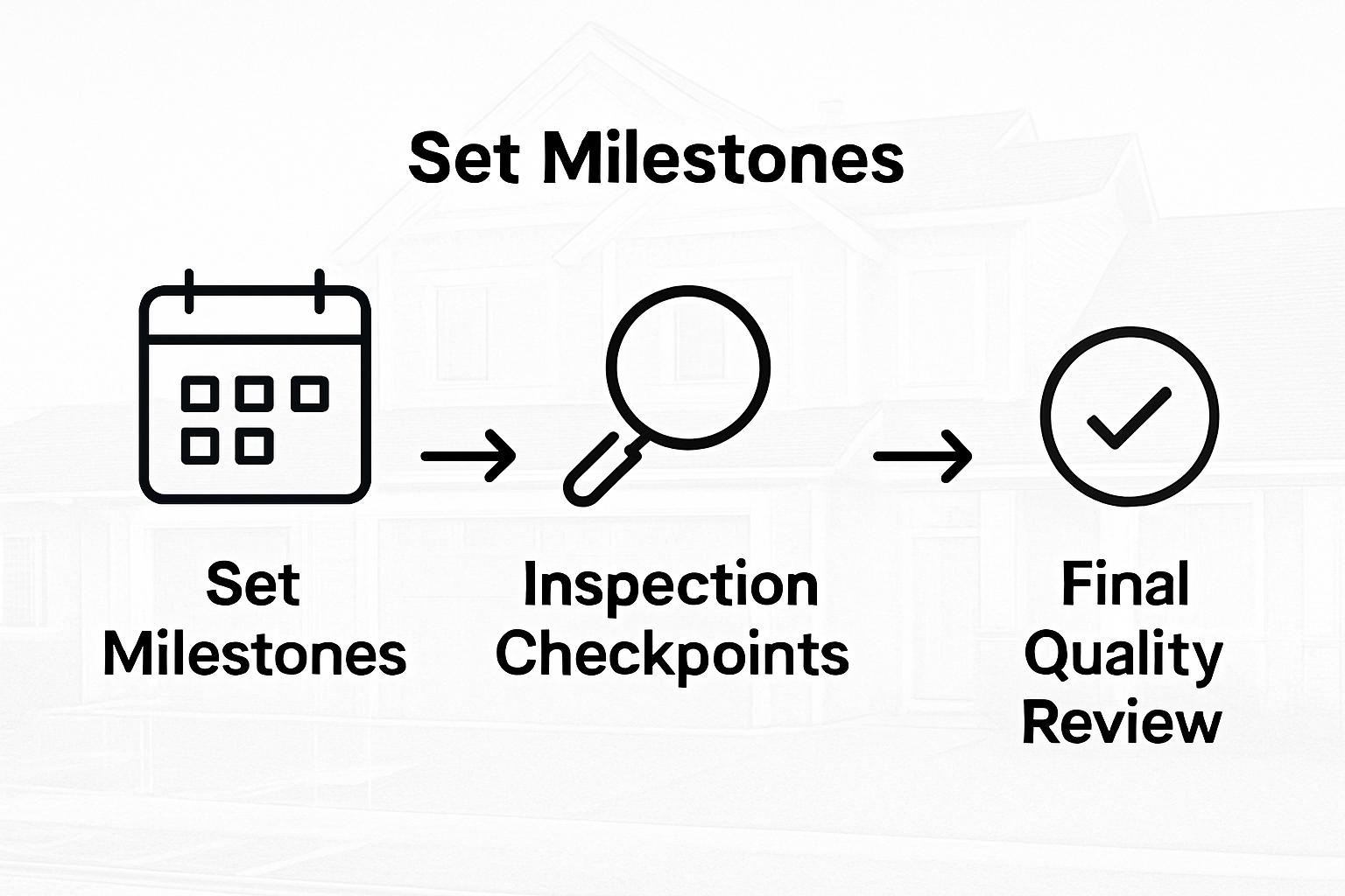 Infographic showing project quality checkpoints