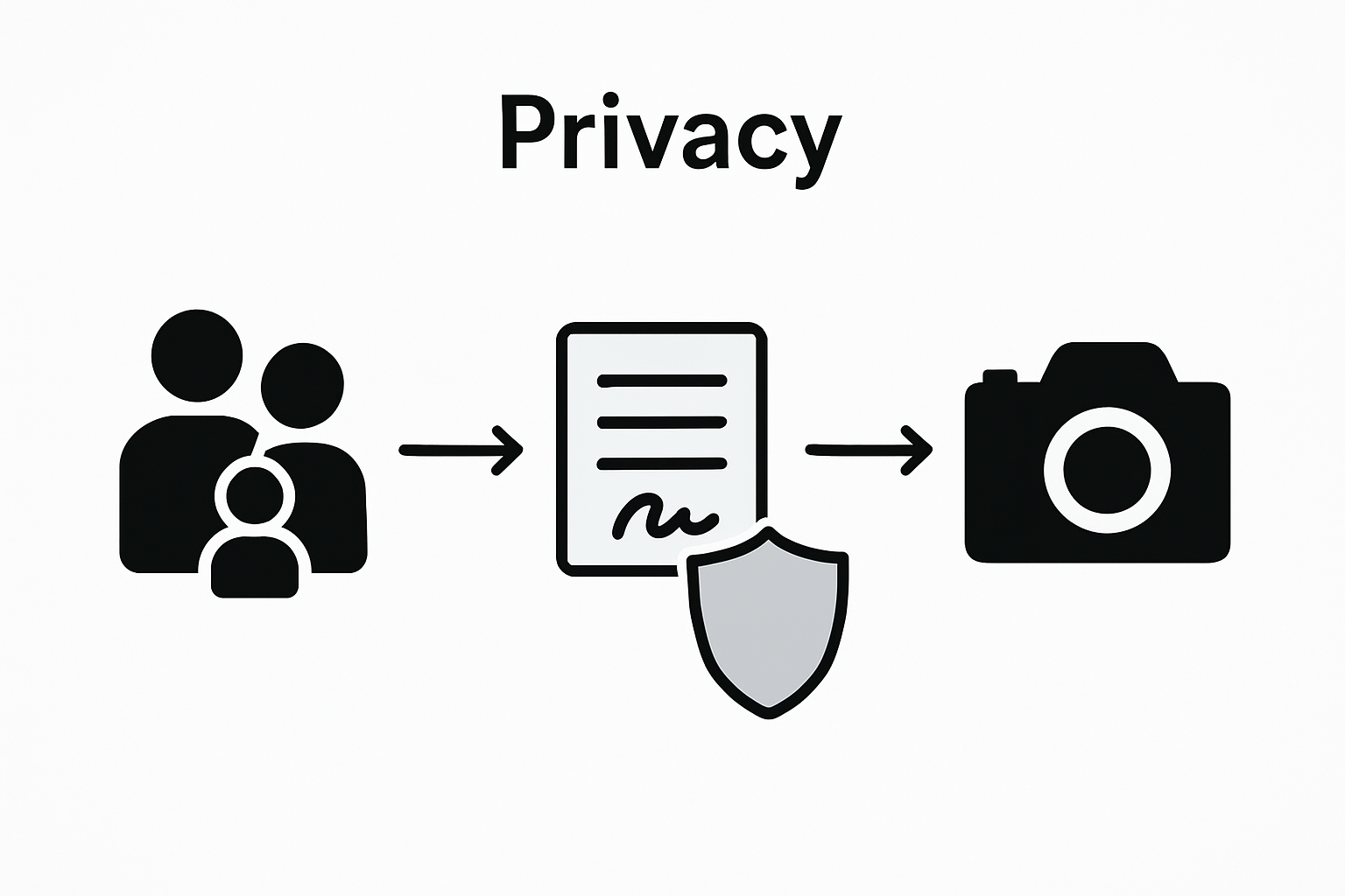 Infographic showing consent and privacy in photography