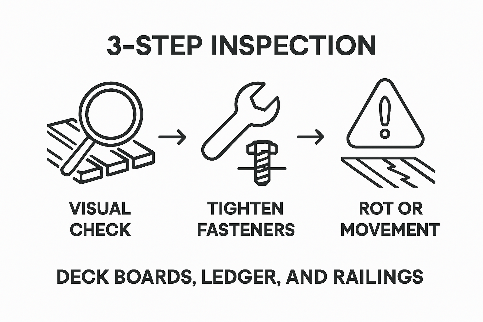 Infographic showing main deck safety steps