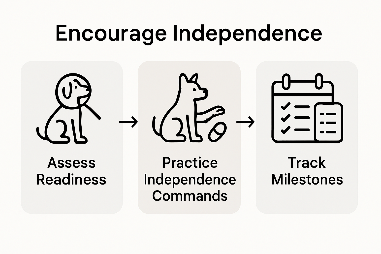 Infographic showing steps to track dog training progress