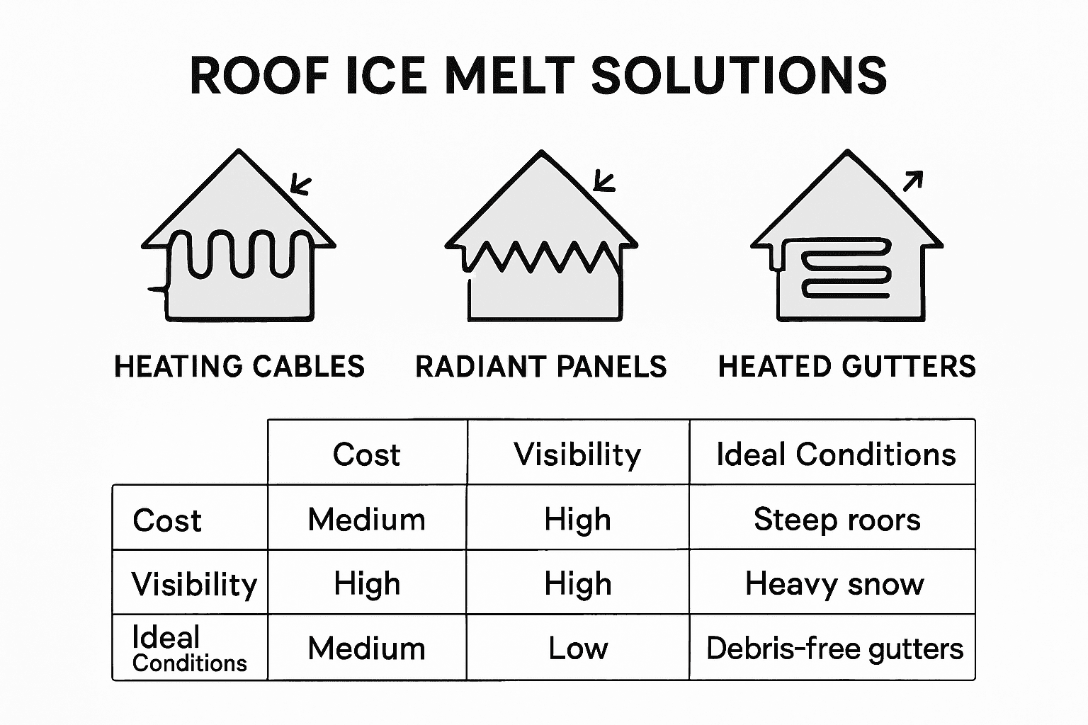 Infographic compares roof ice melt solutions