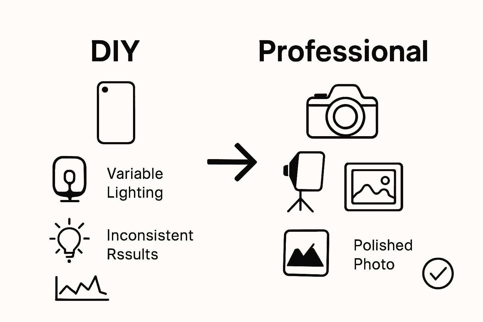 Infographic DIY vs professional business photos