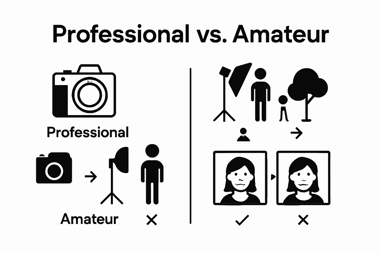 Infographic shows pro vs amateur photography