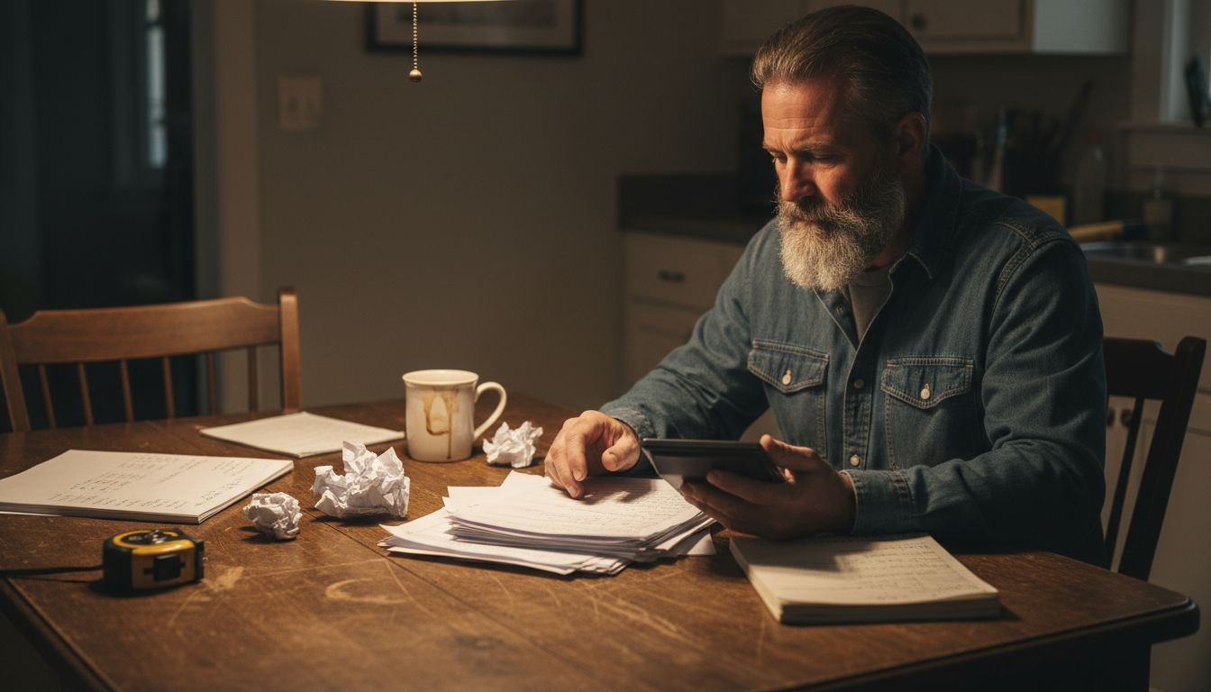 Contractor reviewing house residing cost estimates