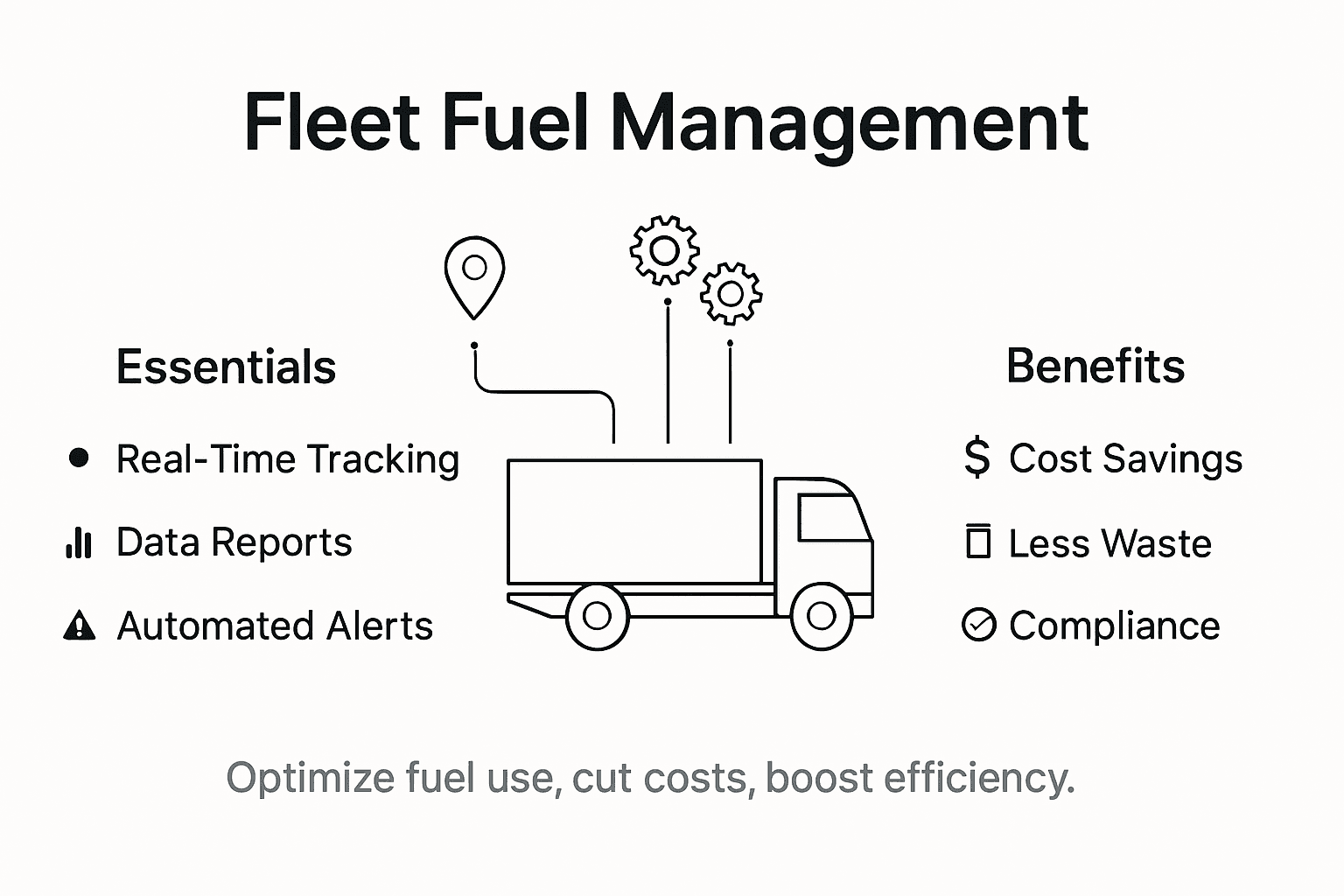 Infographic showing fleet fuel management essentials and benefits