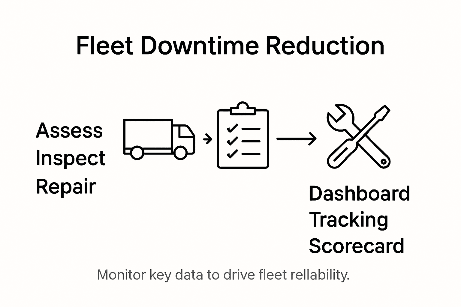 Infographic showing fleet downtime reduction steps