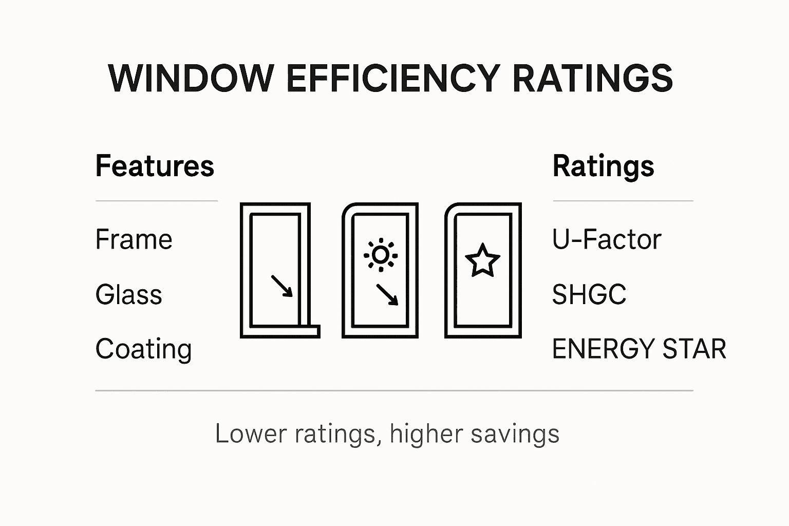Infographic comparing window efficiency ratings