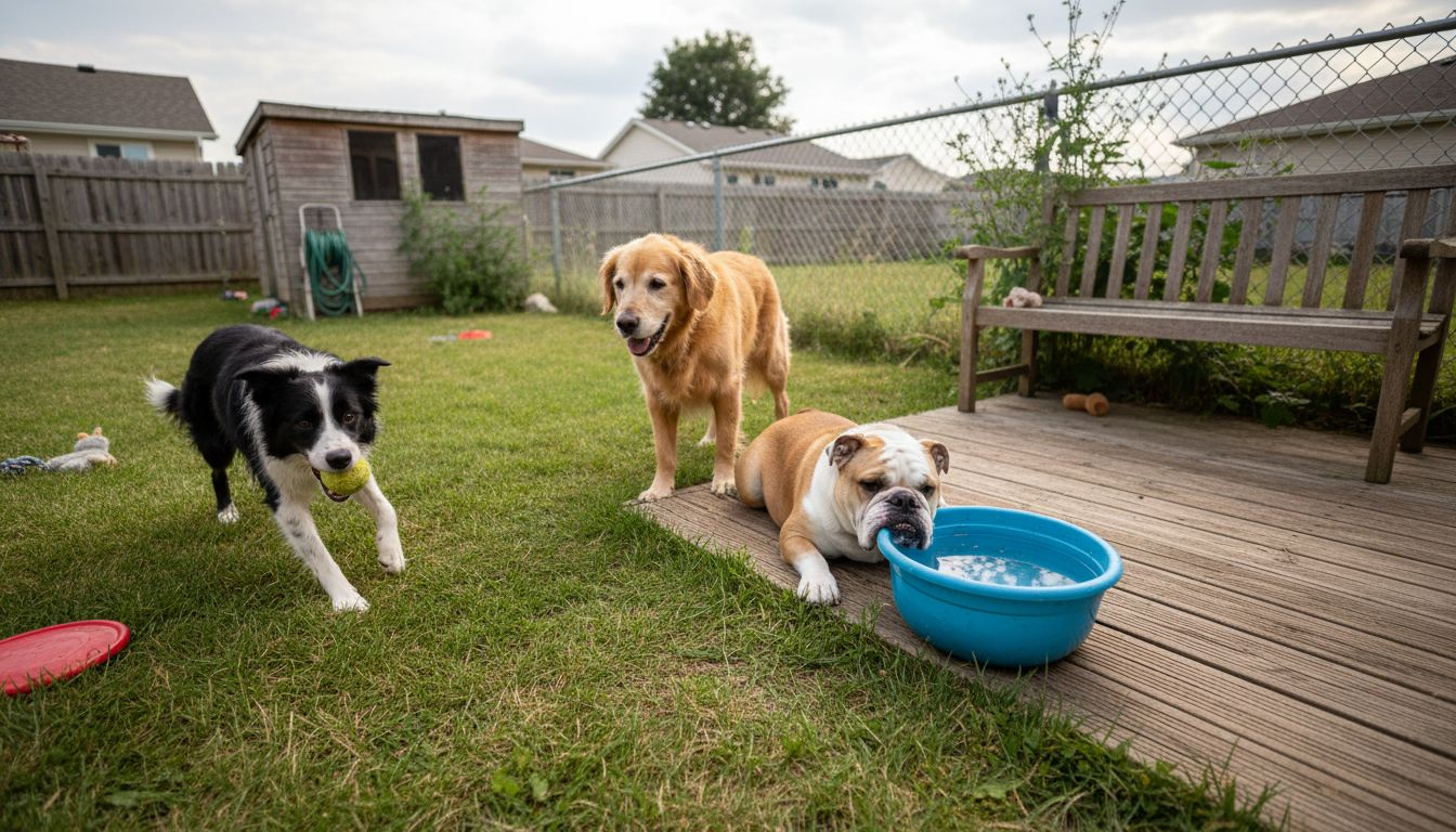 Three breeds showing different play exercise