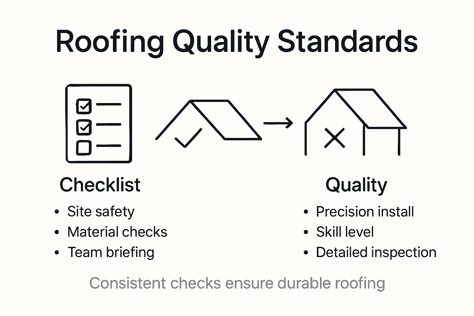 Infographic summarizing roofing quality standards