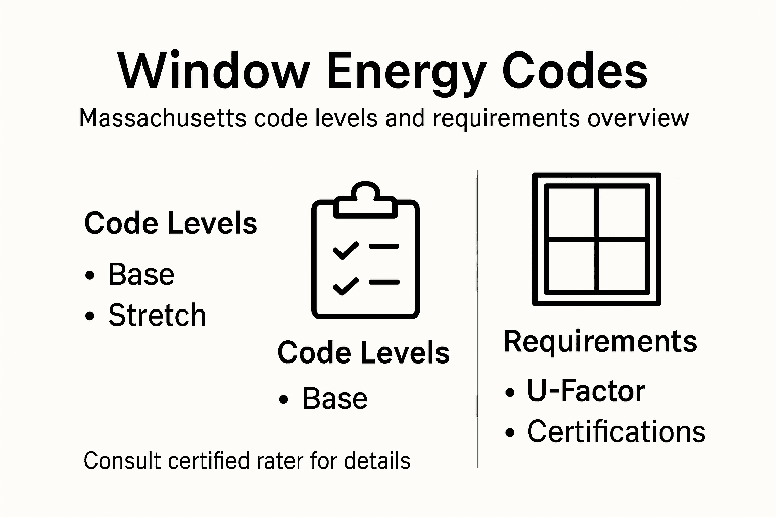 Infographic of Massachusetts impact window codes and requirements