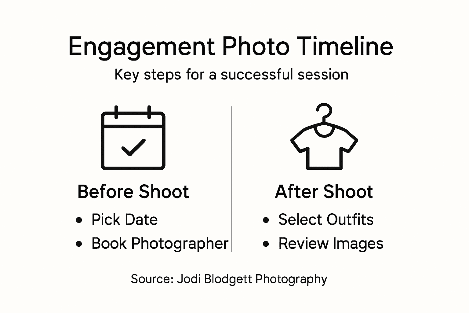 Infographic of engagement photo planning process