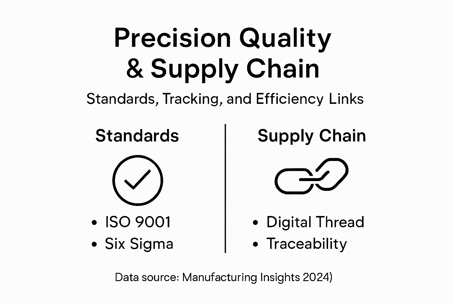 Infographic showing quality control and supply chain
