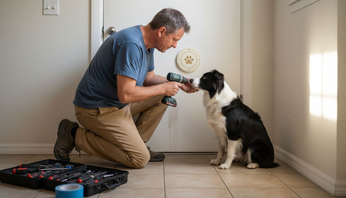 Installing dog alert button in entryway