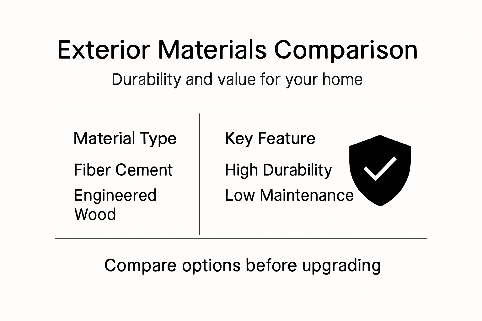 Infographic comparing durable exterior materials