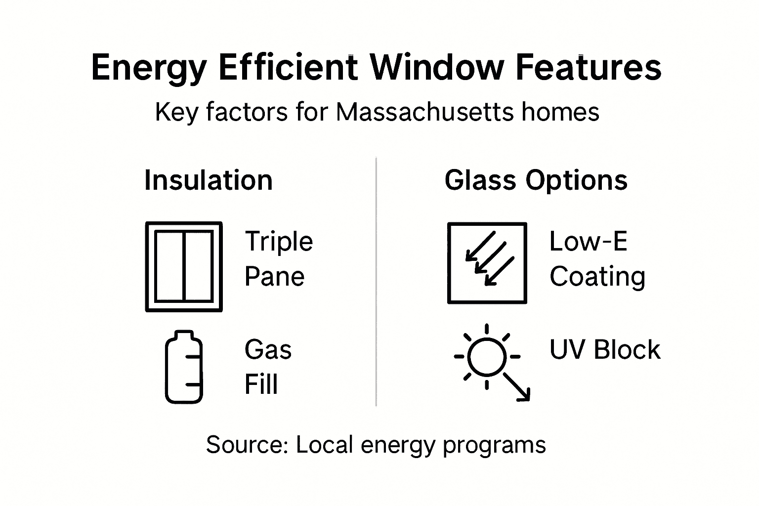 Infographic of energy efficient window features