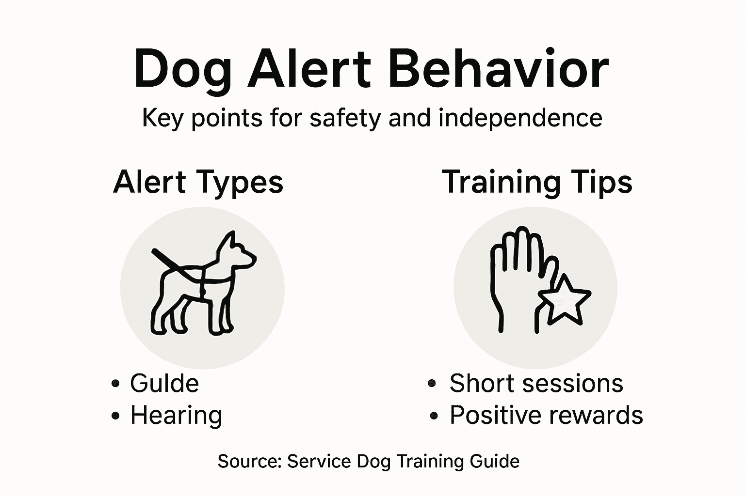Infographic showing dog alert behavior tips