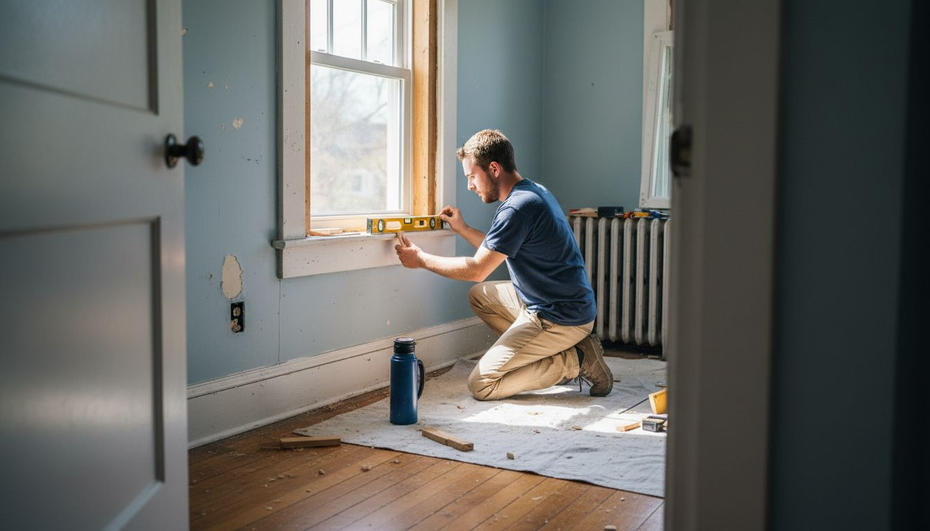 Installer fitting window with visible tools and details
