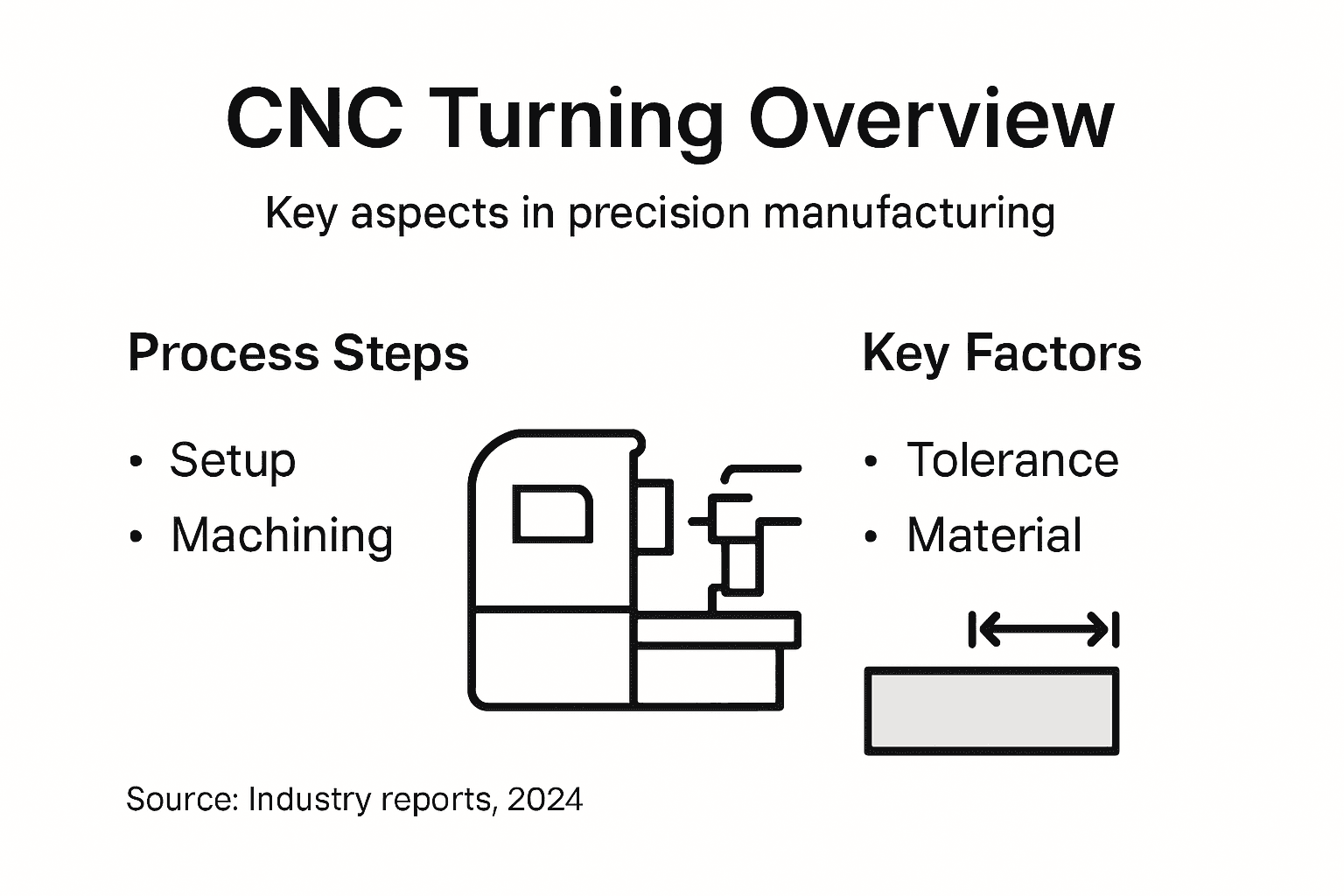 Infographic summarizes CNC turning process