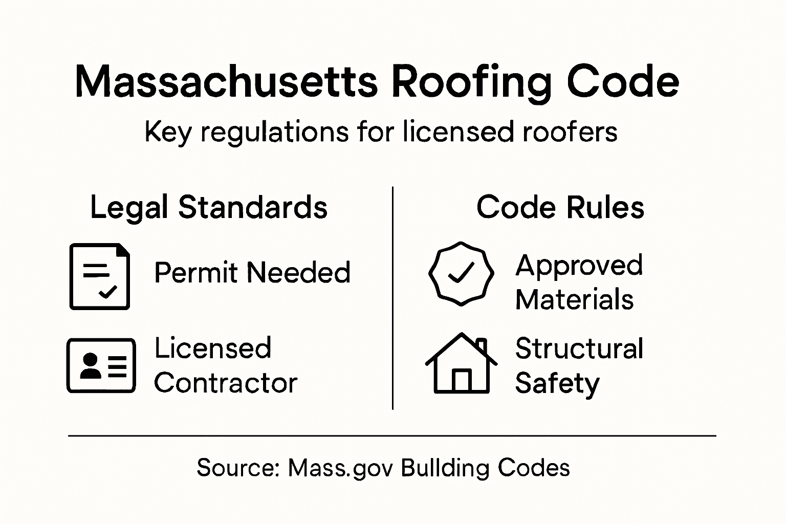 Compliance infographic for Massachusetts roofing codes