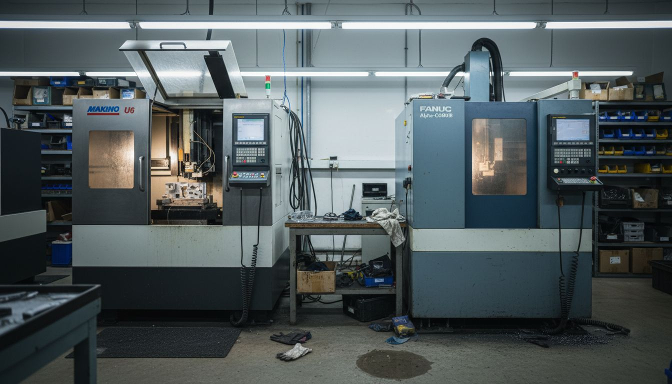 Two types of wire EDM machines in tool room