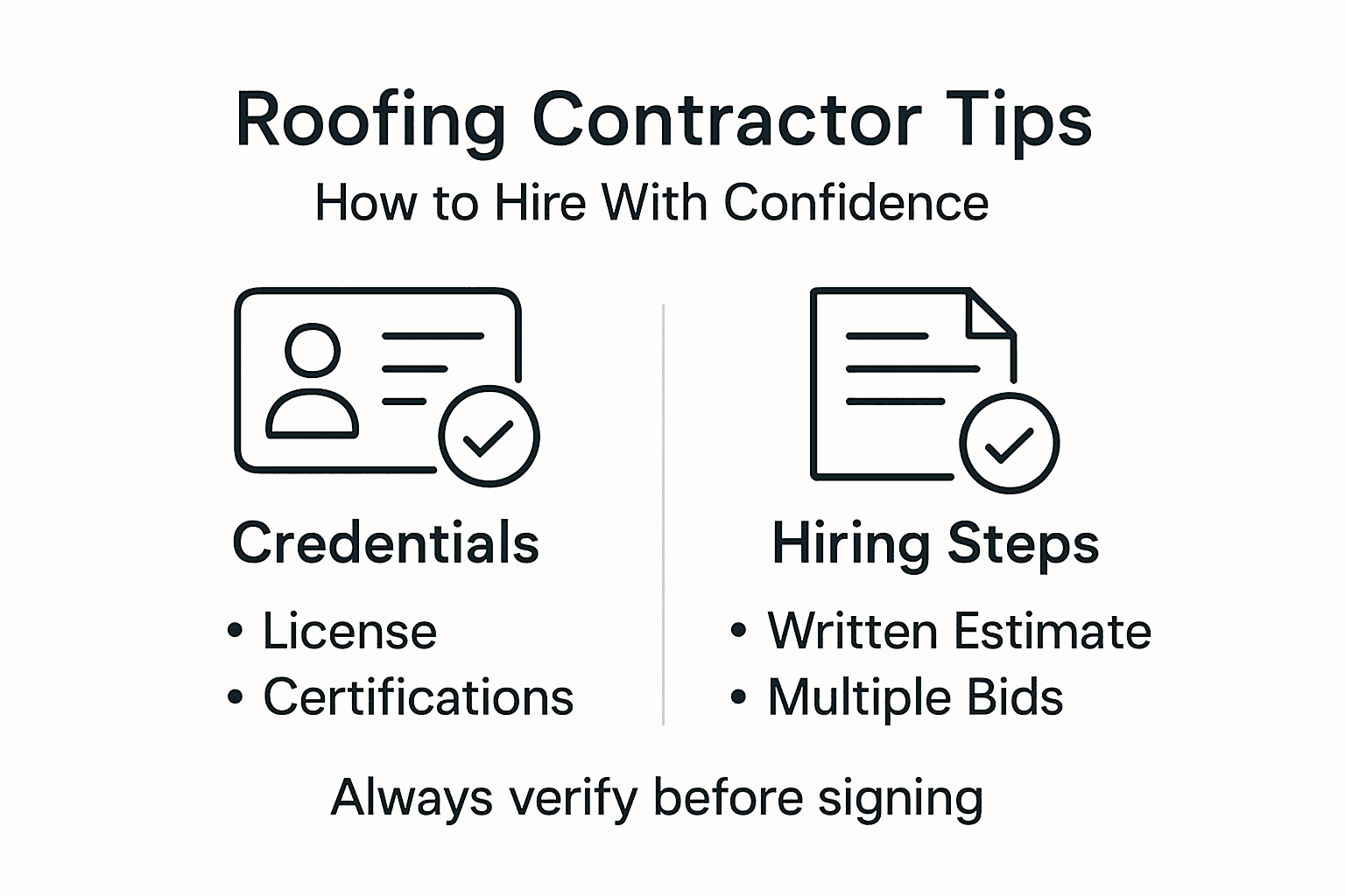 Infographic about hiring qualified roofing contractors