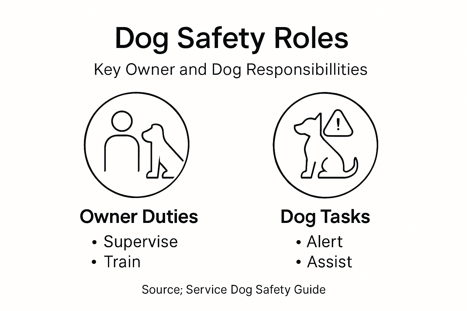 Infographic summarizing dog safety roles and routines