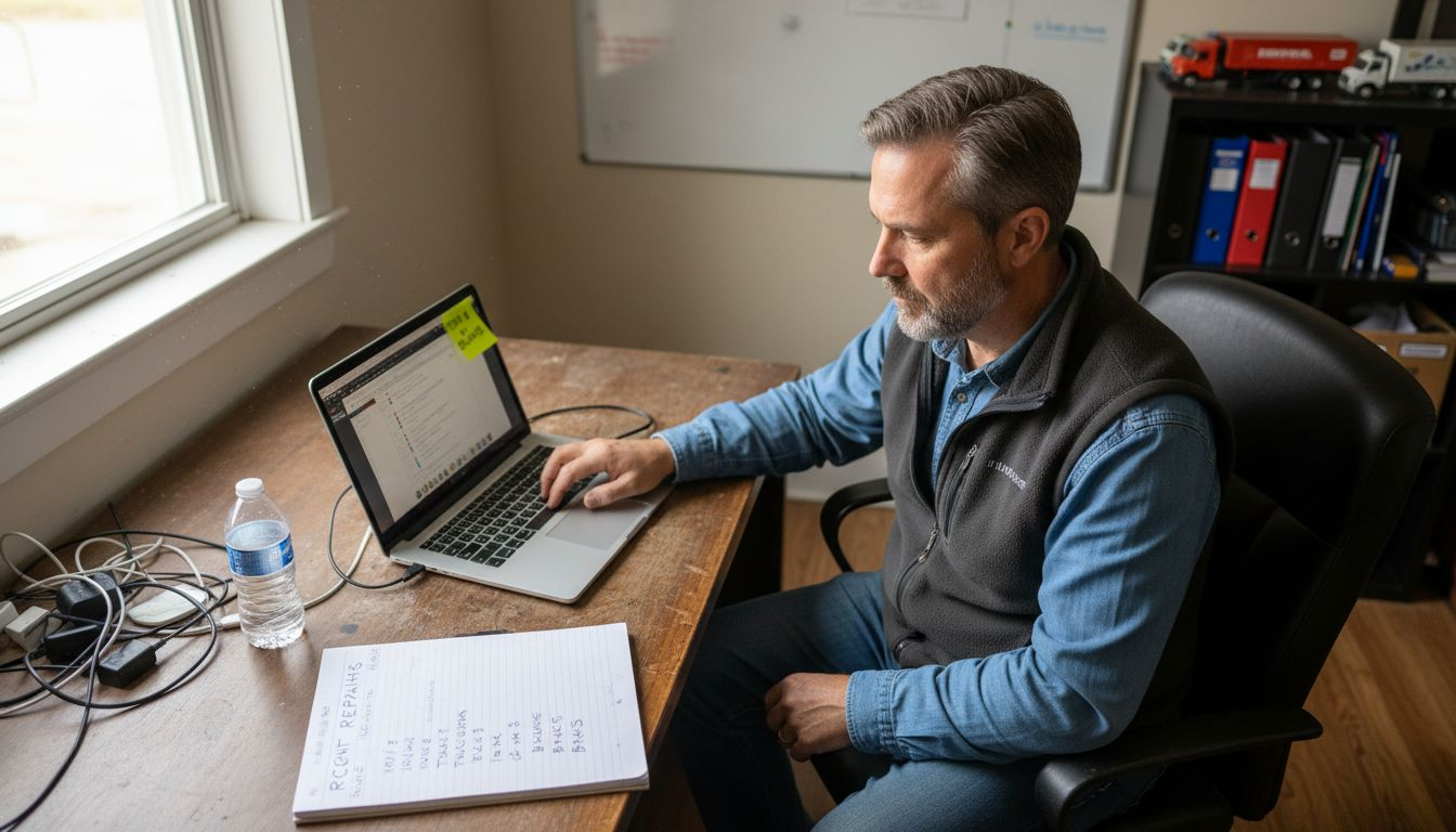 Fleet manager planning maintenance schedules