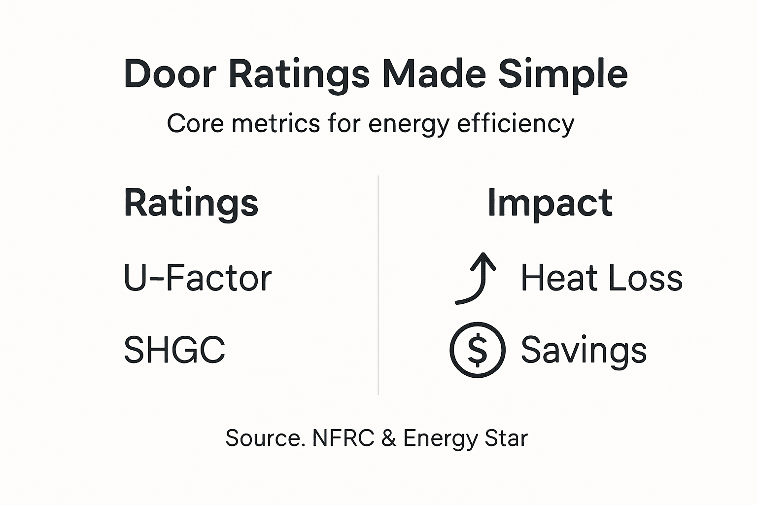 Infographic explaining key Energy Star door ratings