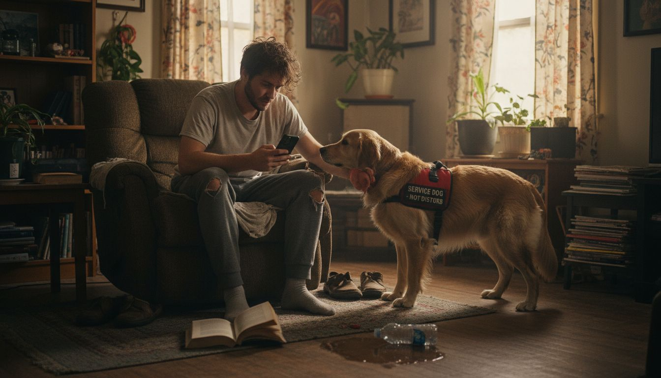 Service dog nudges owner during alert