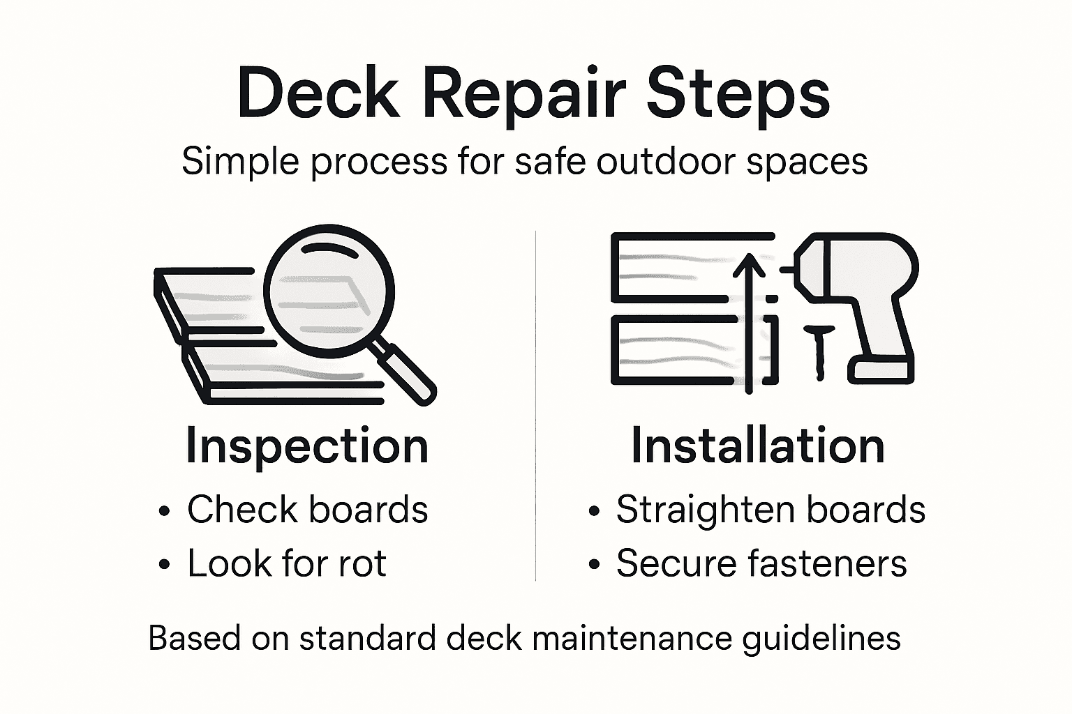 Infographic summarizing deck repair process