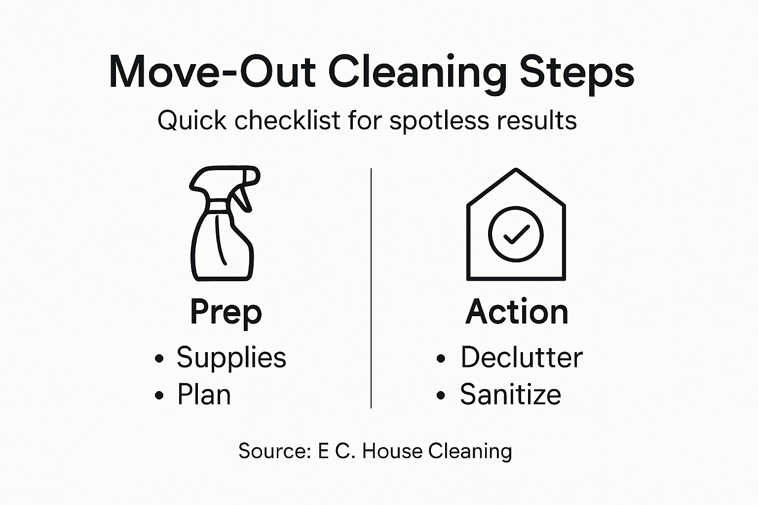Infographic showing move-out cleaning checklist