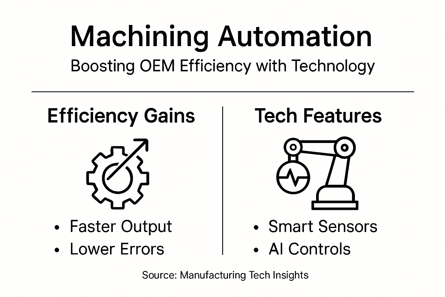 Infographic showing machining automation benefits