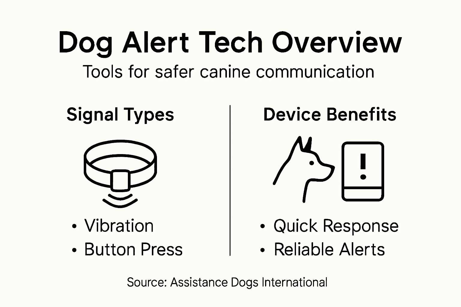 Infographic showing dog alert tech benefits