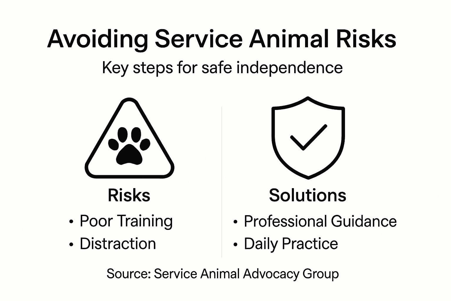 Infographic about service animal risks and solutions