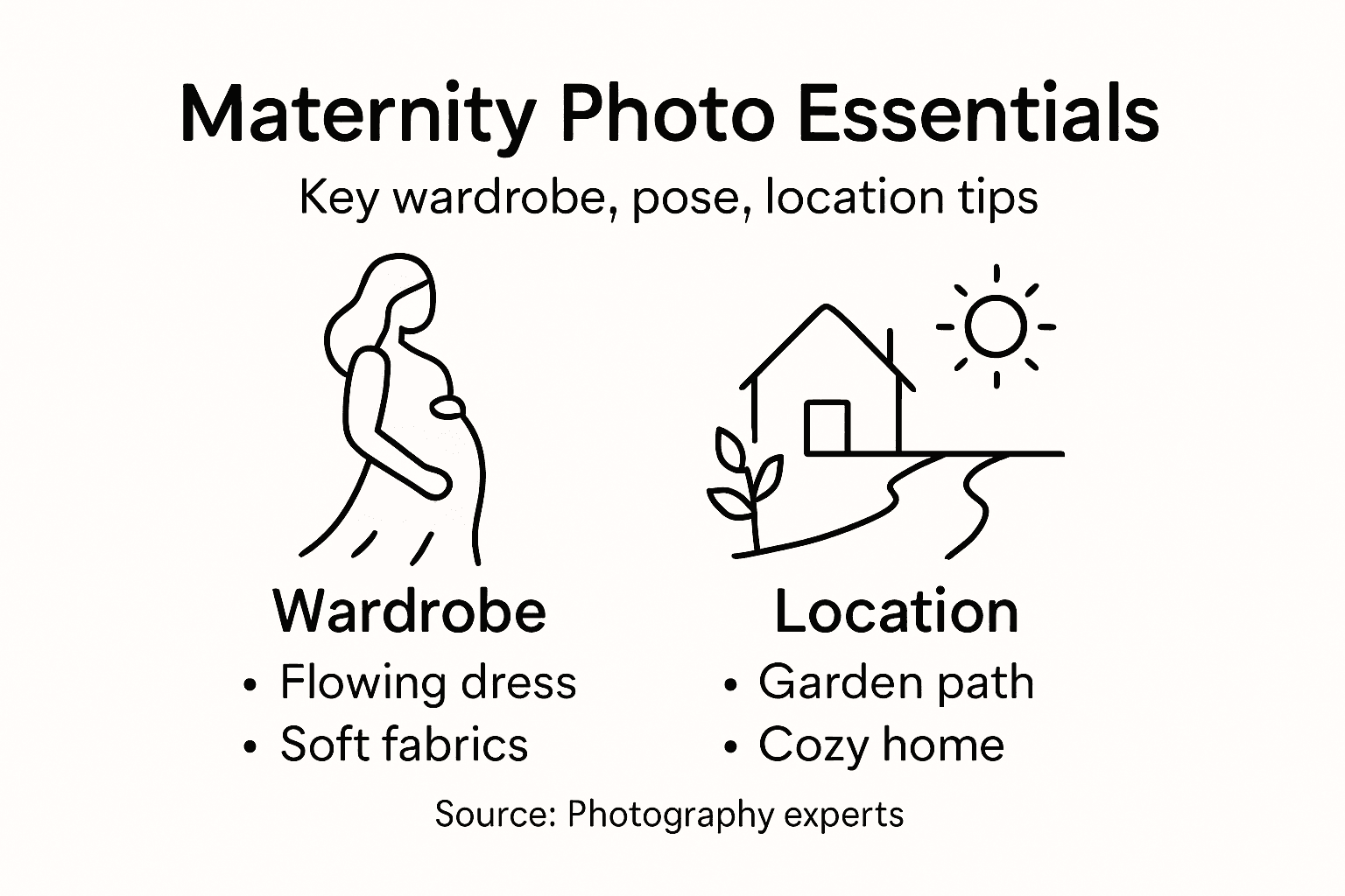 Infographic showing maternity photo essentials