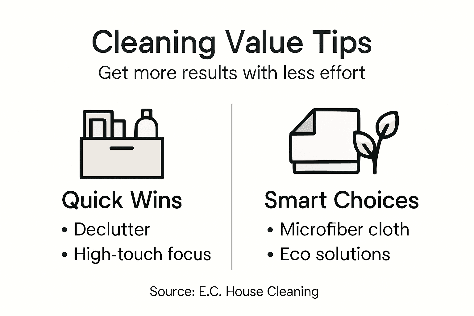 Infographic summarizing cleaning value tips