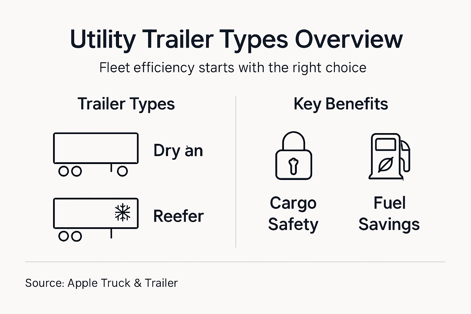 Infographic of major utility trailer types and benefits