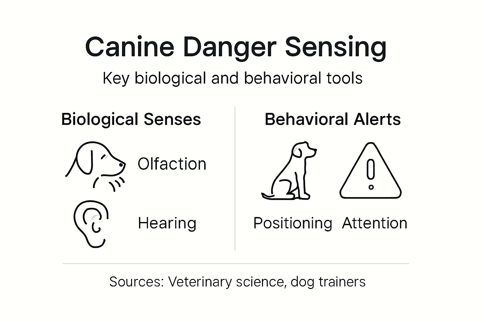 Infographic of key dog danger sensing abilities