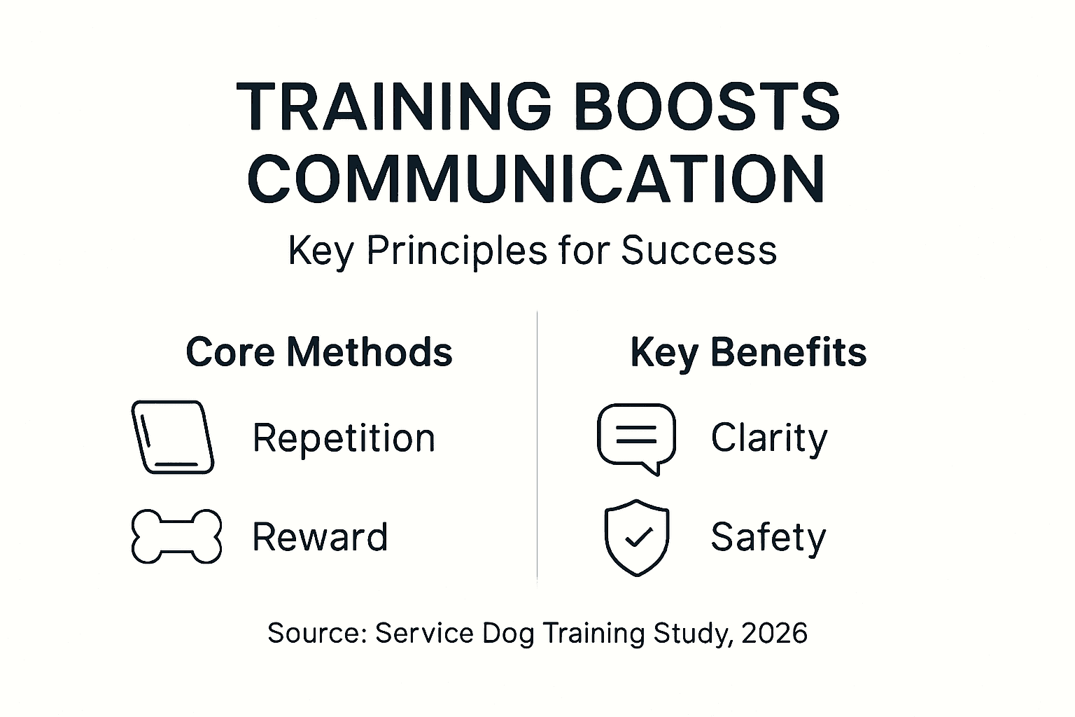 Infographic of training principles and communication impact